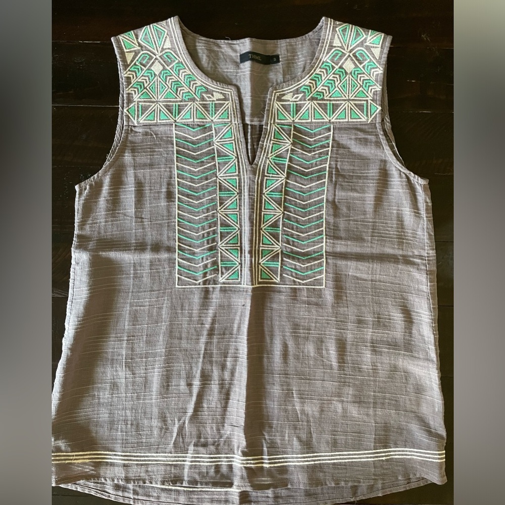 Embroidered tunic tank